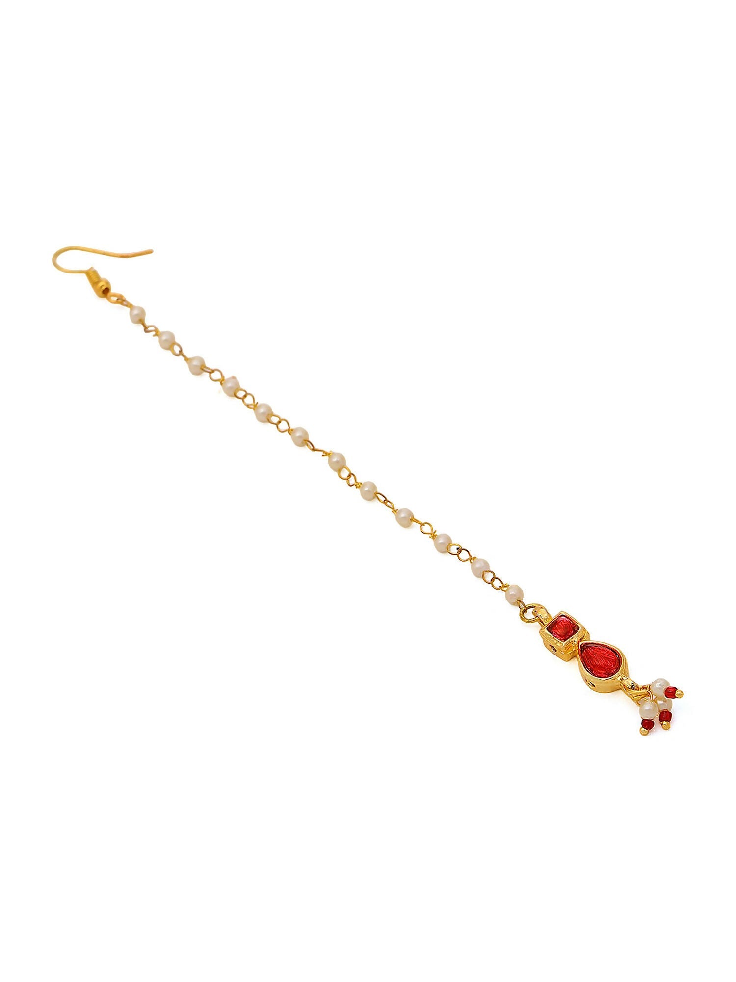 Ruby Raang Red Kundan Maang Tikka - Distacart