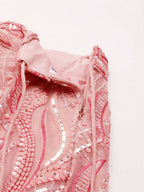 House of Panchhi Coral Pink Net Sequins and Zarkan embroidery Lehenga choli & Dupatta