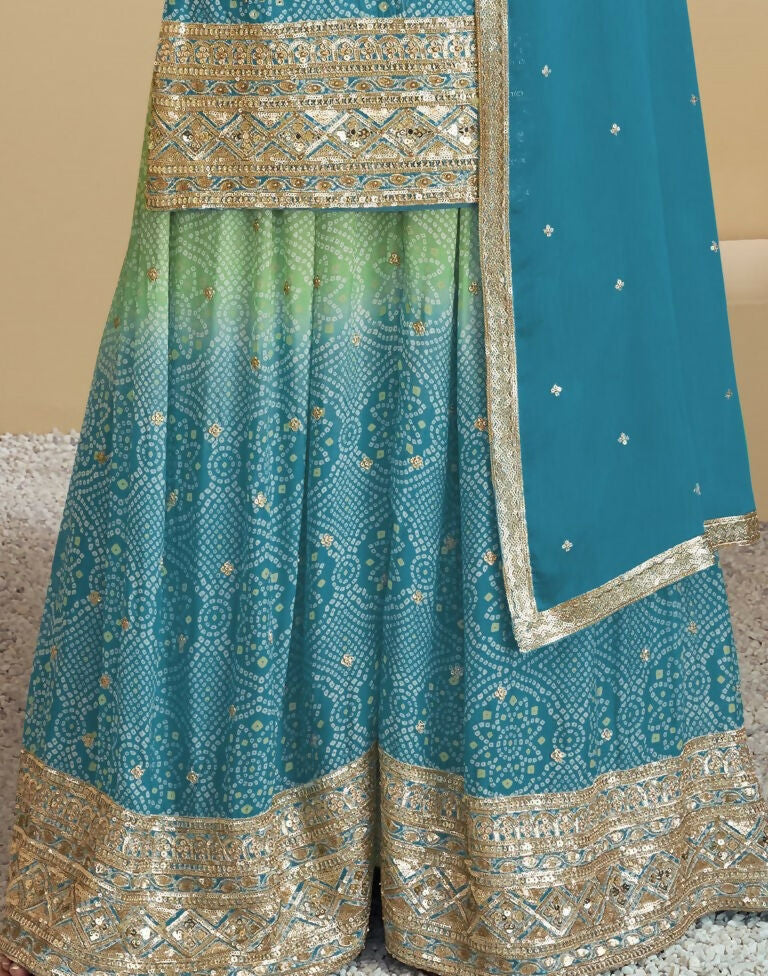 Vastranavya Bandhej Printed Chinon Chiffon Embroidered Sequins Pakistani Suit