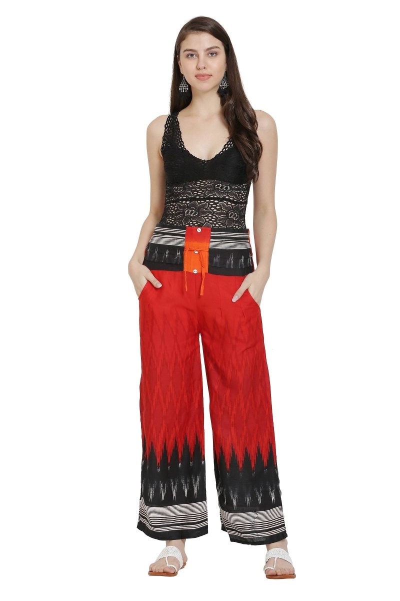 Asmaani Red Color Print Palazzo
