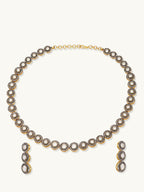Nuyug 22K Gold-Plated Crystal Stone Studded Necklace Set