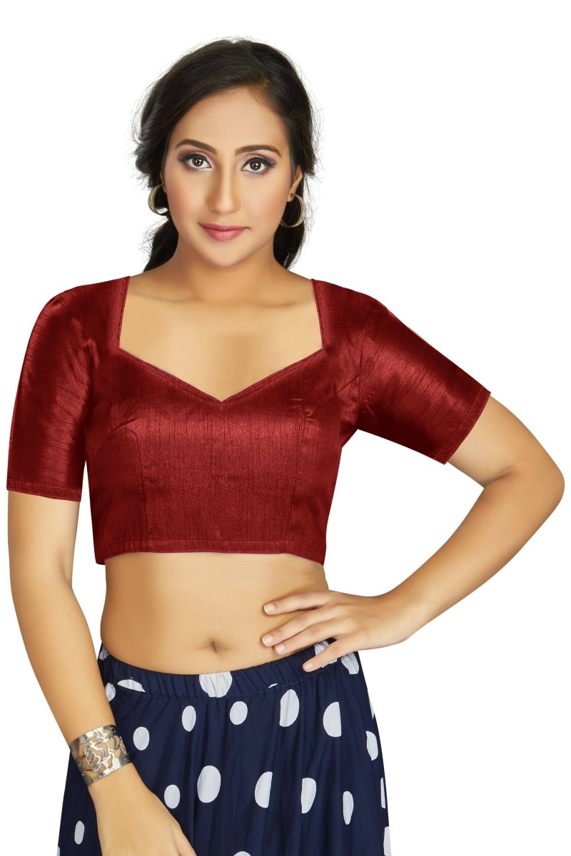 Aastha Fashion Women's Maroon Art Silk Designer Traditional Readymade Blouse