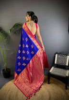 Joban Fashion Banarasi Royal Blue Woven Soft Silk Saree - Distacart