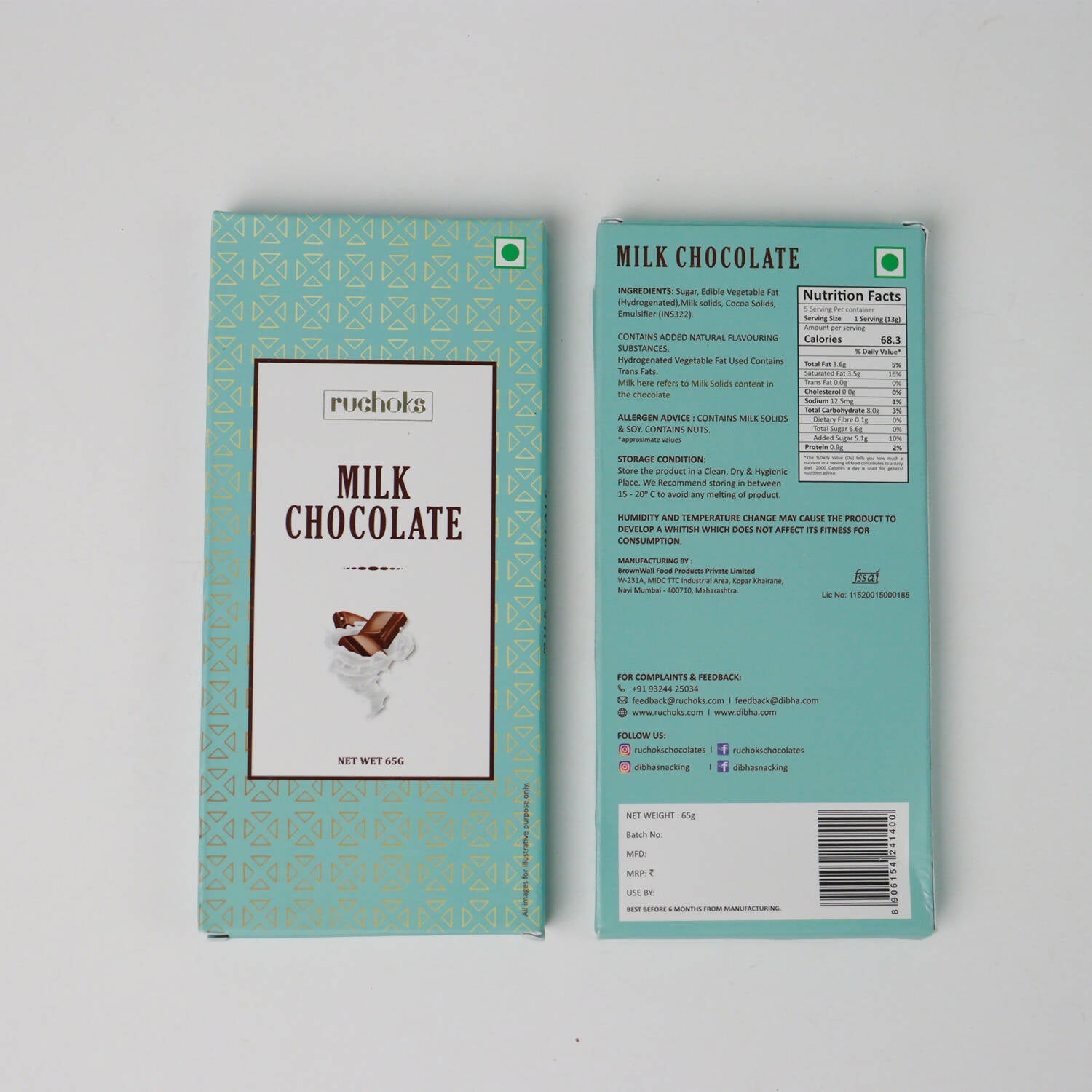 Dibha Ruchoks - Milk Chocolate Bar