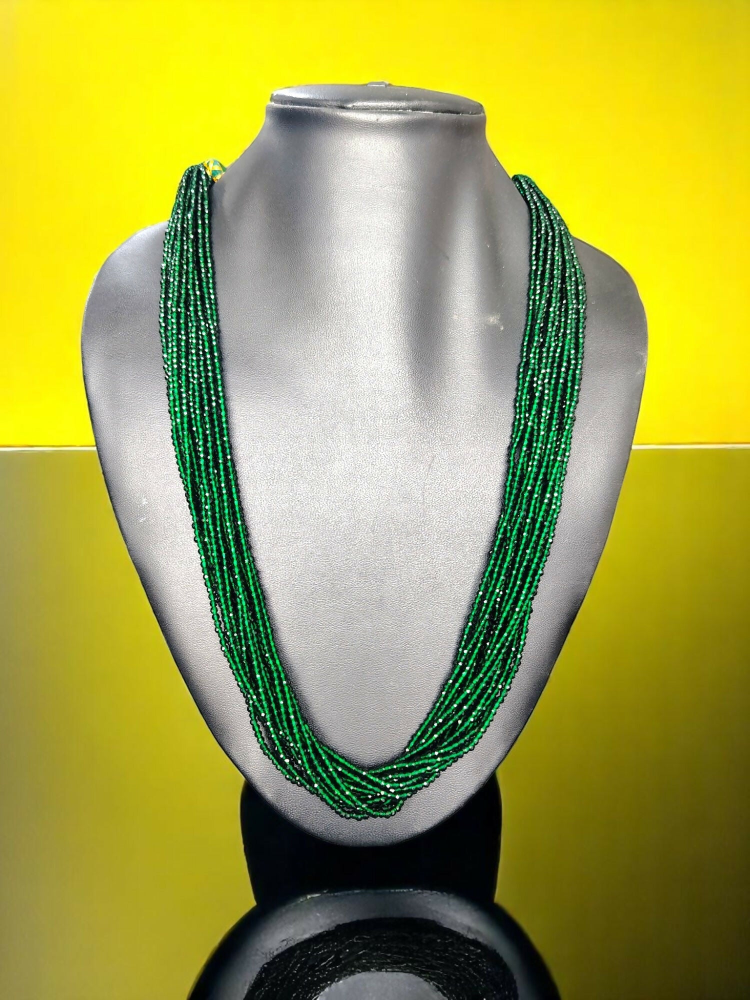 Inhanns Crystal Beads Luxe Edition – Multi-Layered Necklace - Dark Green