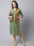 Even Apparels Beige Bansari Silk Open Front Women's Gillet - Distacart