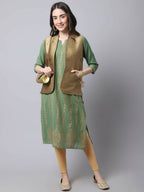 Even Apparels Beige Bansari Silk Open Front Women's Gillet - Distacart