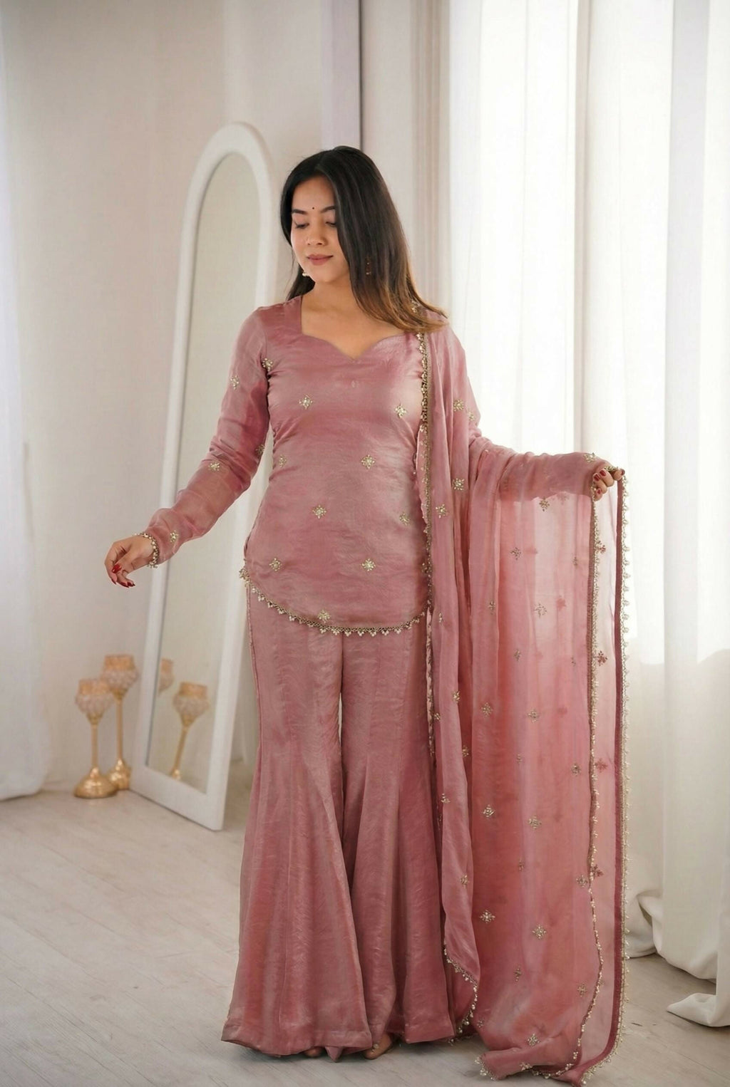 Teeya Creation Peach Fendy Silk Trending Party Wear Salwar Suit - Distacart