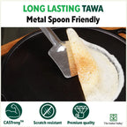 The Indus Valley CASTrong Cast Iron Roti/Dosa Tawa, Pre-seasoned, Nonstick, 100% Pure, Toxin-free, Gas & Induction,Spatula, 30.2cm, 2.4kg