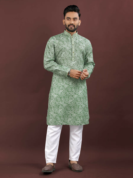 Anaita Light Green Digital Print Kurta