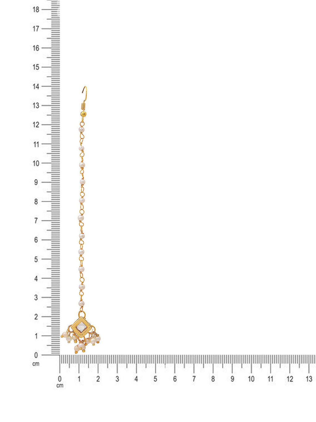 Ruby Raang Gold Square with Pearls Kundan Maang Tikka - Distacart
