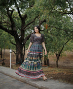 Aayaa Pure Chanderi Gown With Heavy Digital Print - Multi Color - Distacart