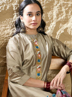 Indo Era Women Floral Embroidered Regular Thread Work Kurta with Trousers & Dupatta - Distacart