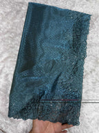 Evanik Teal Glass Satin Jecquard Weaving With Thread Sequence Work Saree With Blouse - Distacart