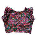 Vamika Wine Red Georgette Frill Blouse - Distacart