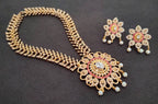 AD Ruby Bridal Necklace Set