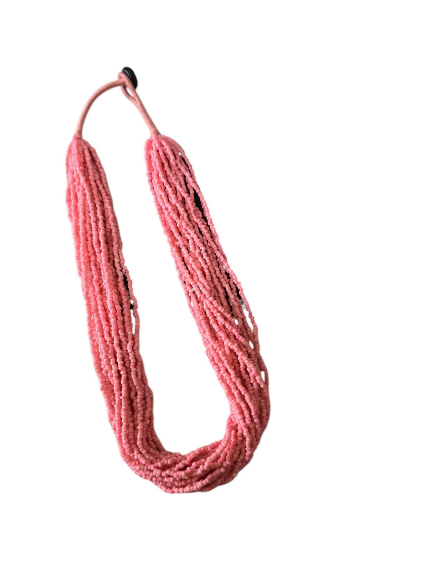 Inhanns Handmade Beaded Multilayer Necklace, 20 Layers - Light Pink