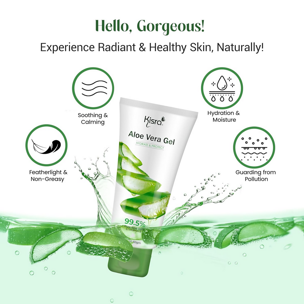 Kisra 99.5% Pure & Organic Aloe Vera Gel