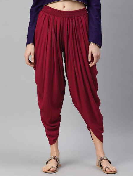 Cheera Women’s Maroon Dhoti Pant CH08D
