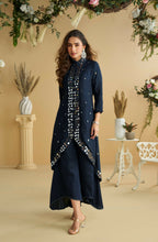 Anaita Black Silk Stylish Readymade Suit with Real Mirror Work - Distacart