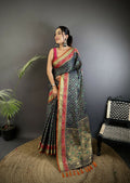 Joban Fashion Navy Blue Patola Soft Silk Patola Saree - Distacart