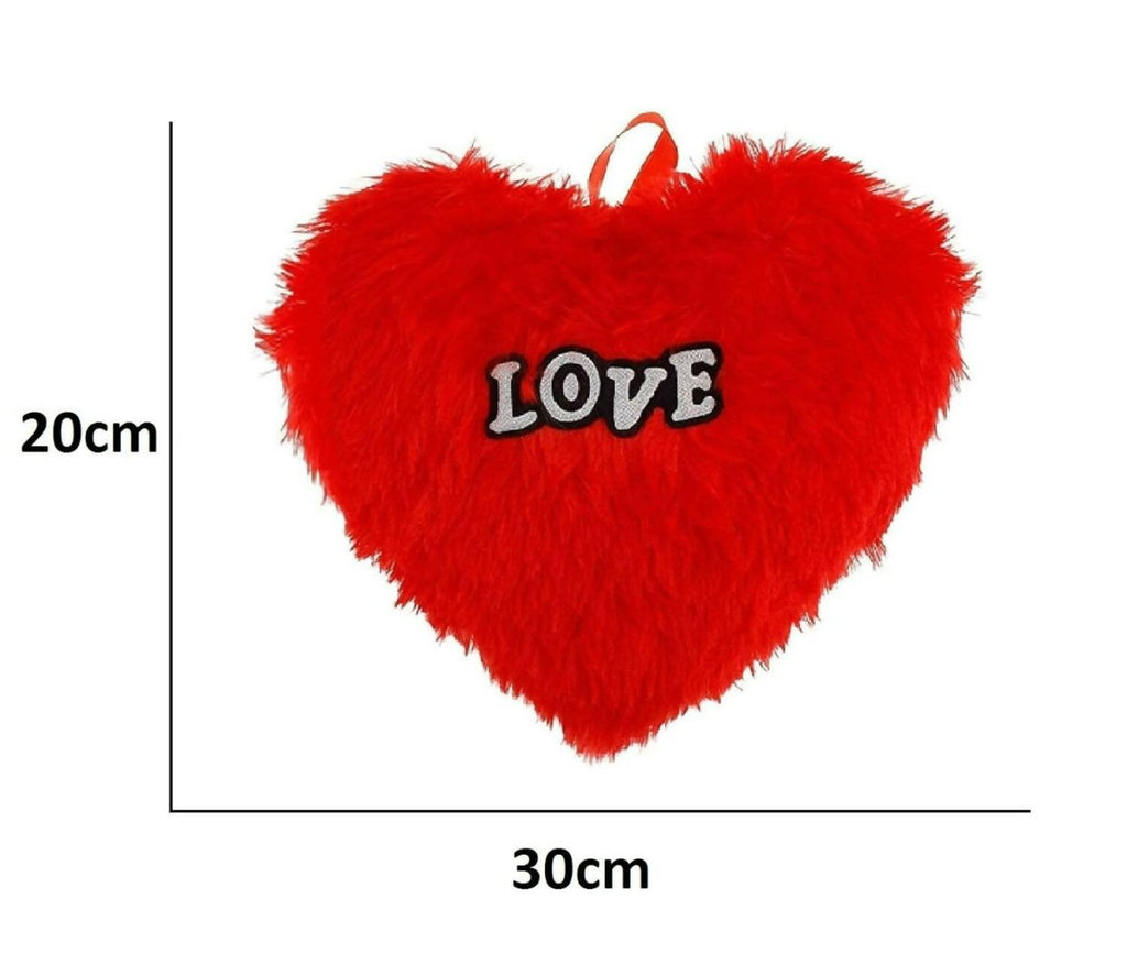 Anupam Enterprises Plush Heart Shaped Soft Stuffed Love Throw Cushion Pillows Red Color