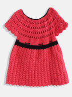 ChutPut Hand knitted Crochet Wool Queen Dress - Pink