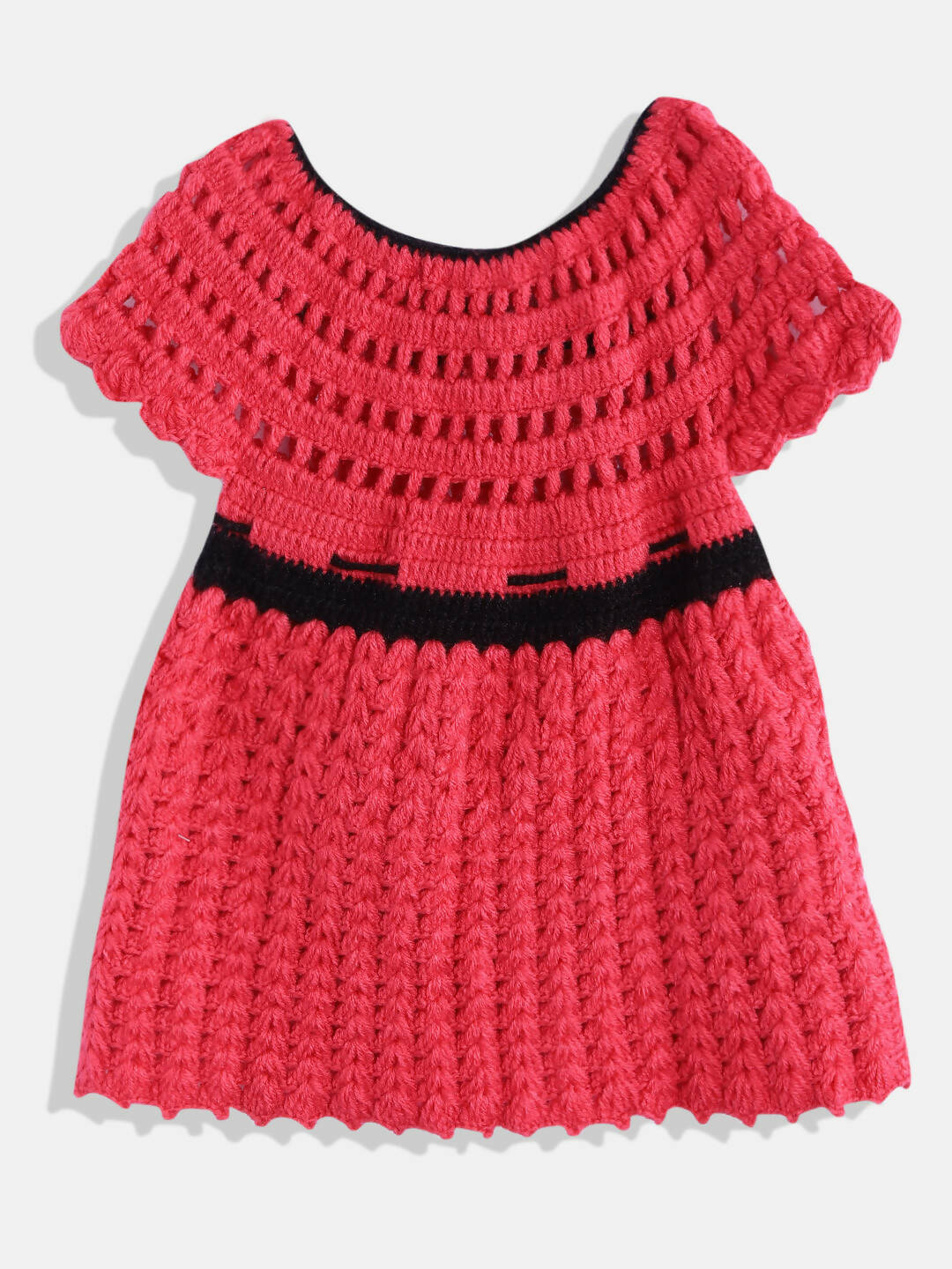 ChutPut Hand knitted Crochet Wool Queen Dress - Pink