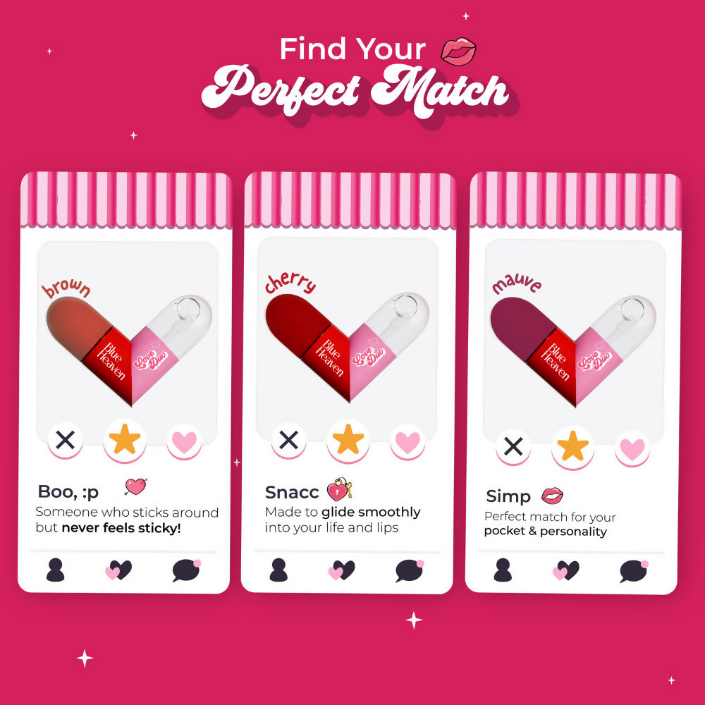 Blue Heaven Love Duo 2-In- 1 Clear & Tinted Lip Gloss - Boo (Clear + Brown)