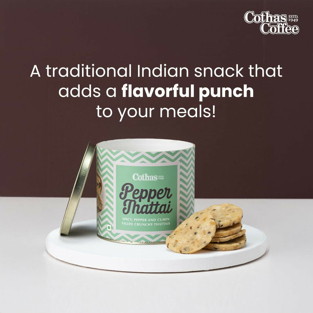 Cothas Pepper Thattai | Crispy Rice Flour Snack with Green Gram & Cumin