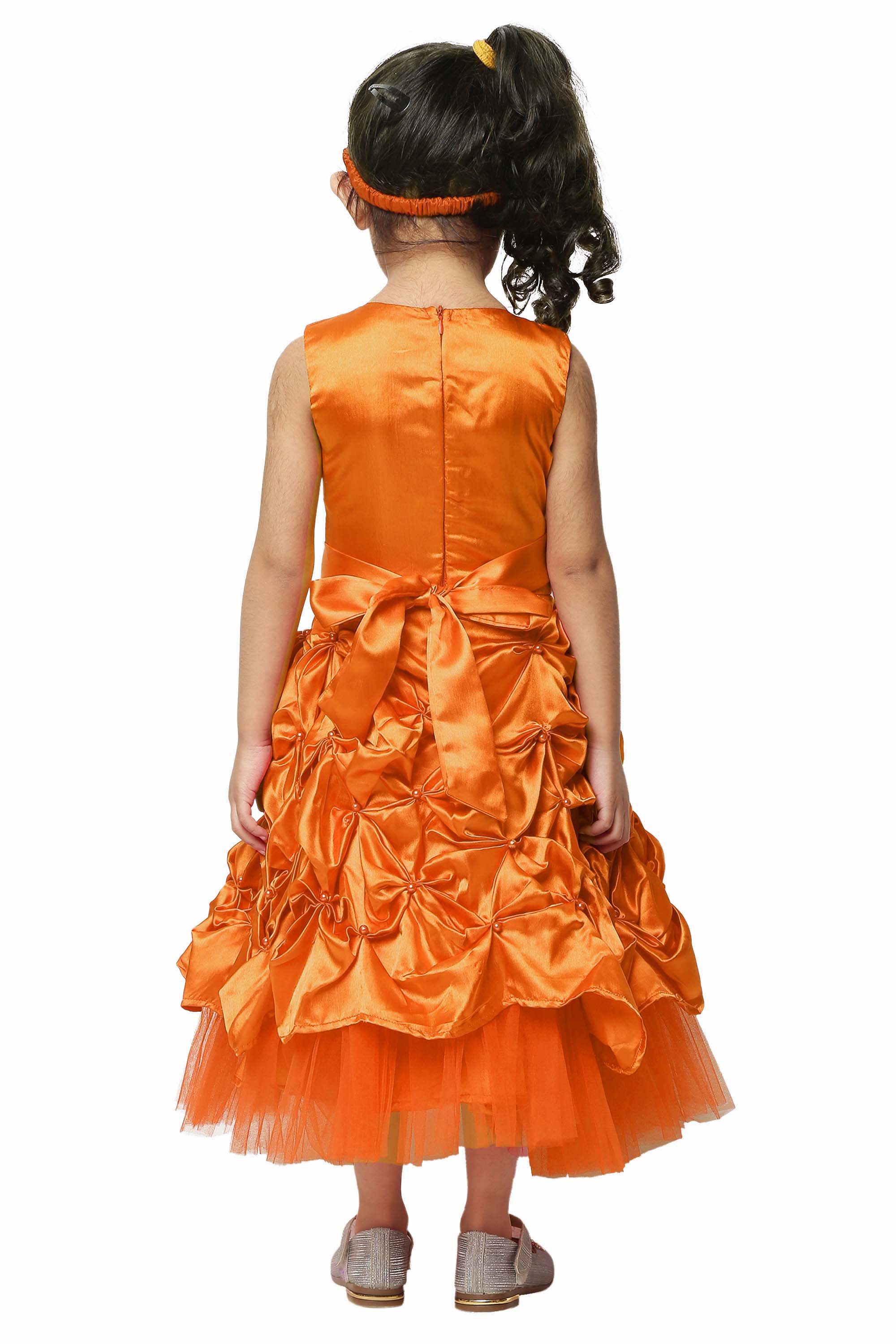 Asmaani Kids Party Wear Stylish Dresses, Perfect for Parties, Functions & Vacations - Orange
