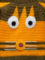 Chutput Kids Woollen Hand Knitted Lion Design Sweater - Yellow