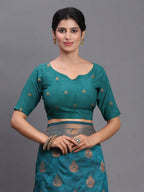 Shree Shyam Fashion Silk Teal Blue Saree - Distacart
