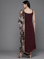 Ahalyaa Women Regular Kurta with Palazzos & With Dupatta - Brown Color