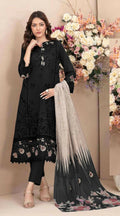Anaita Black Cambric Cotton Stitched Suit with Embroidery & Sequence Work - Distacart