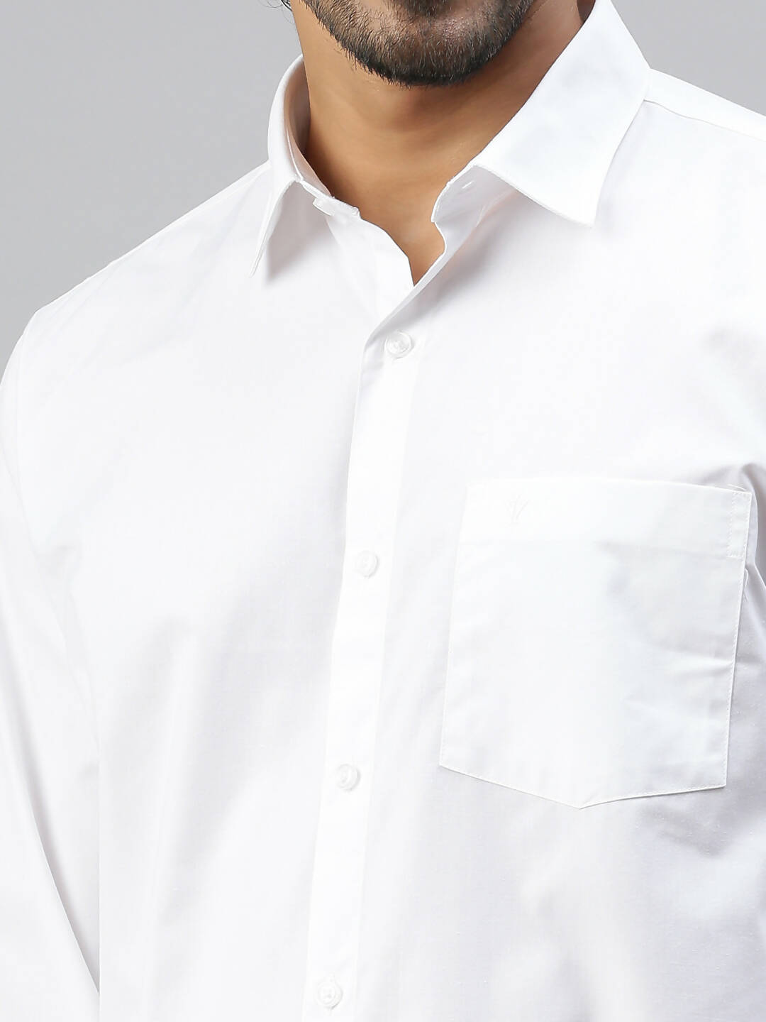 Ramraj Cotton Mens Full Sleeve White Shirt Plus Size - Soft Touch Cotton