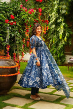 Aayaa Designer Printed Tebby Silk Suit - Multi Color