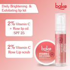 Bake Vitamin C Rose Lip Kit With Lip Balm SPF 25 & Lip Scrub For Dark & Pigmented Lips