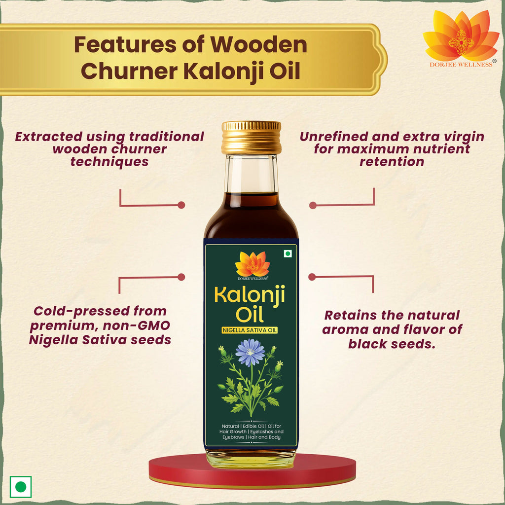 Dorjee Wellness Wood Pressed Kalonji (Black Seed) Oil - Distacart