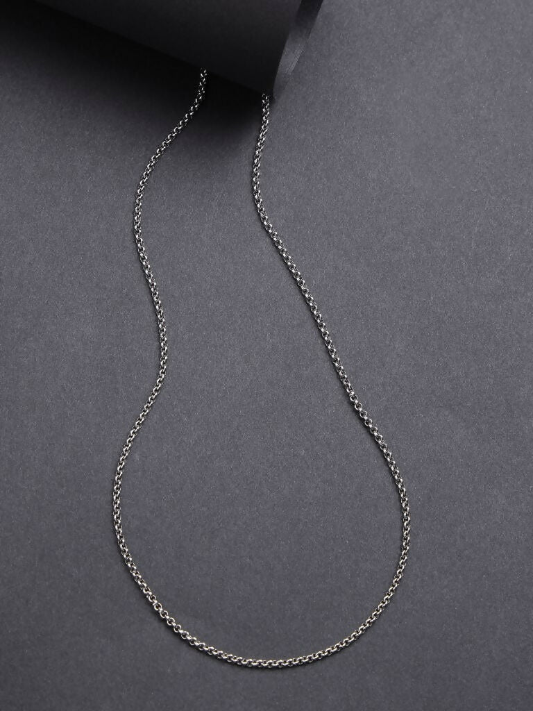NVR Women's Silver-Toned German Silver Oxidised Chain