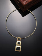 NVR Women Gold-Polished Circular Choker Necklace