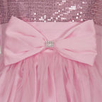 Asmaani Baby Girl's Pink Color Satin Knee Length Frock (AS-DRESS-22030)