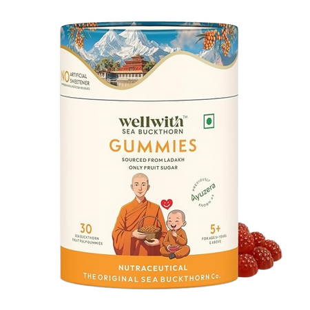 Wellwith Sea buckthorn Vitamin C Rich, multivitamin supplement, Immunity Gummies