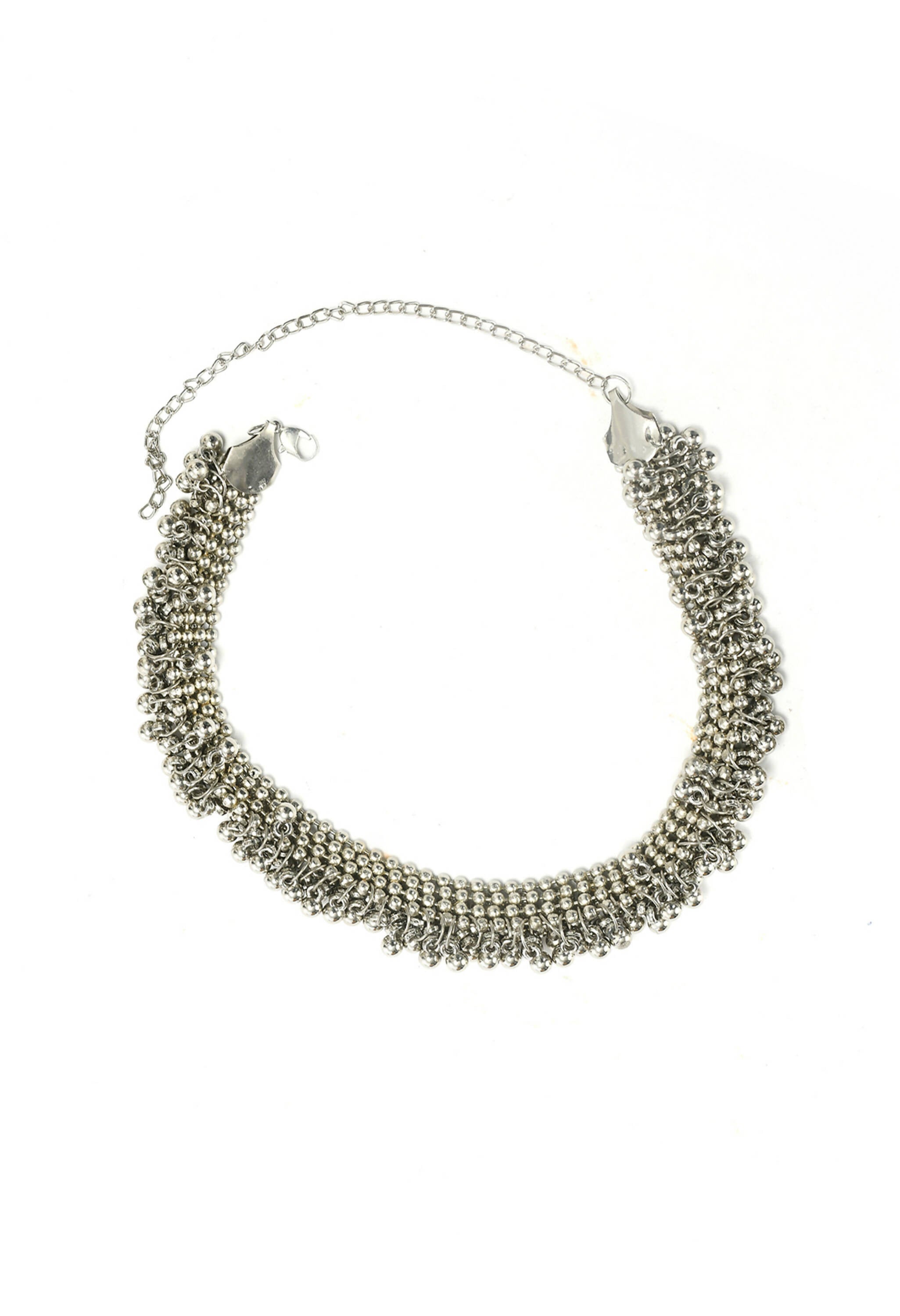 Mominos Fashion Johar Kamal Silver-Plated Brass Finish Ghungroo Work Choker For Women - Distacart