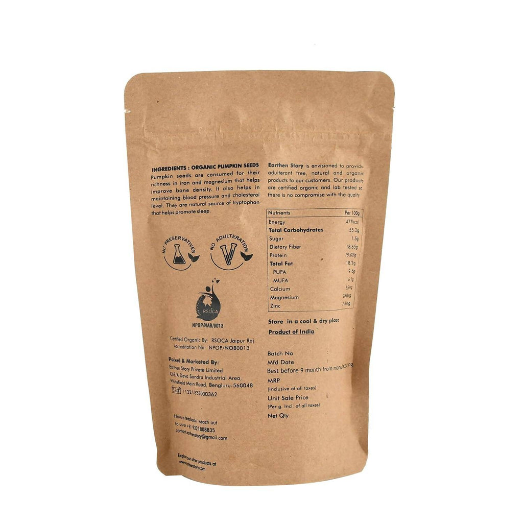 Earthen Story Certified Organic Raw Pumpkin Seeds - Distacart