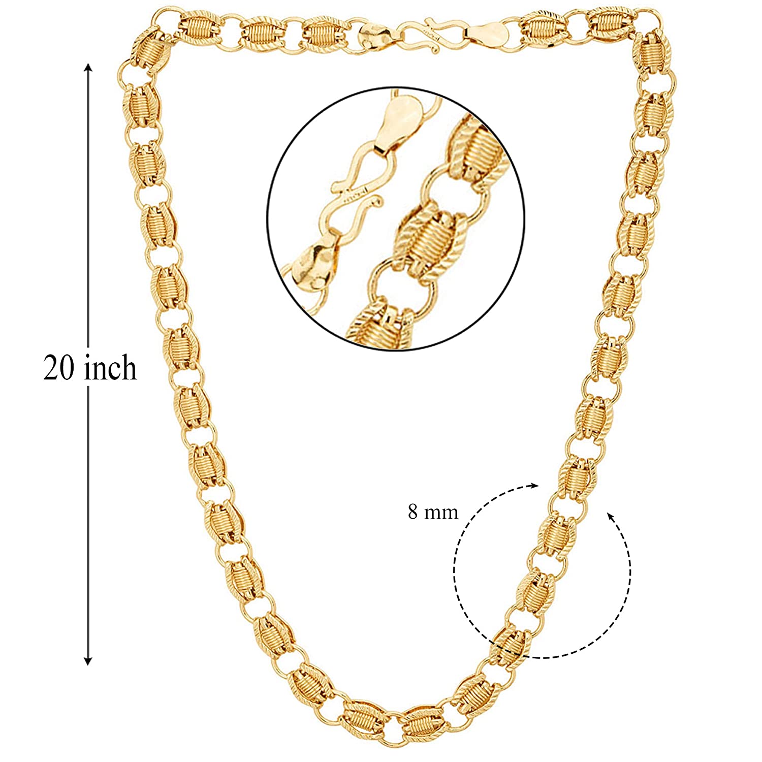 Gold-Polished Alloy Ring Design Gold Chain - The Pari