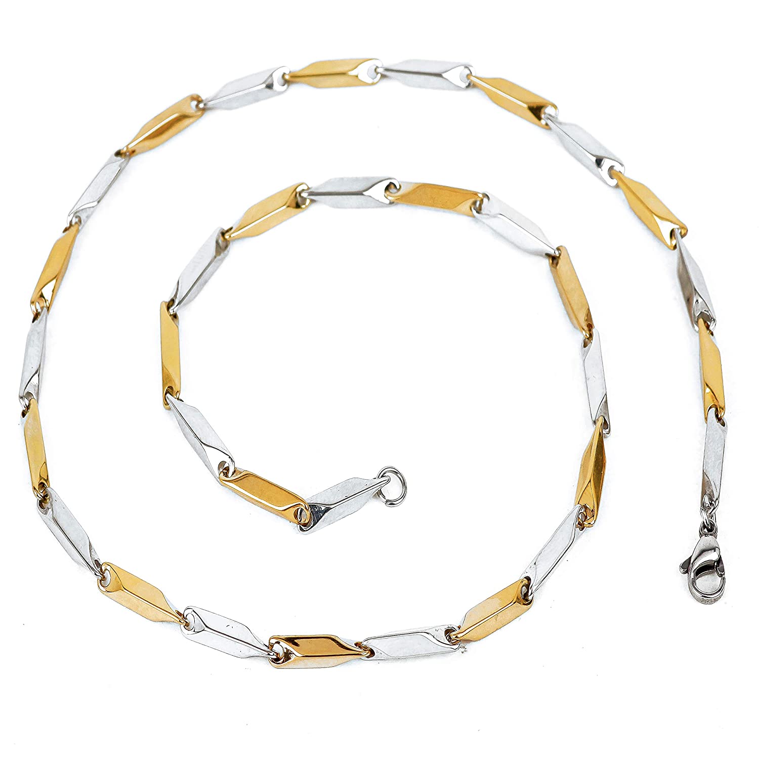 Rhodium-Plated Alloy Two Tone Stylish Chain - The Pari