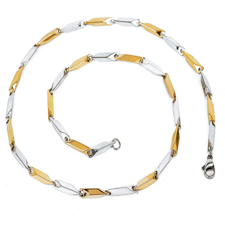 Rhodium-Plated Alloy Two Tone Stylish Chain - The Pari