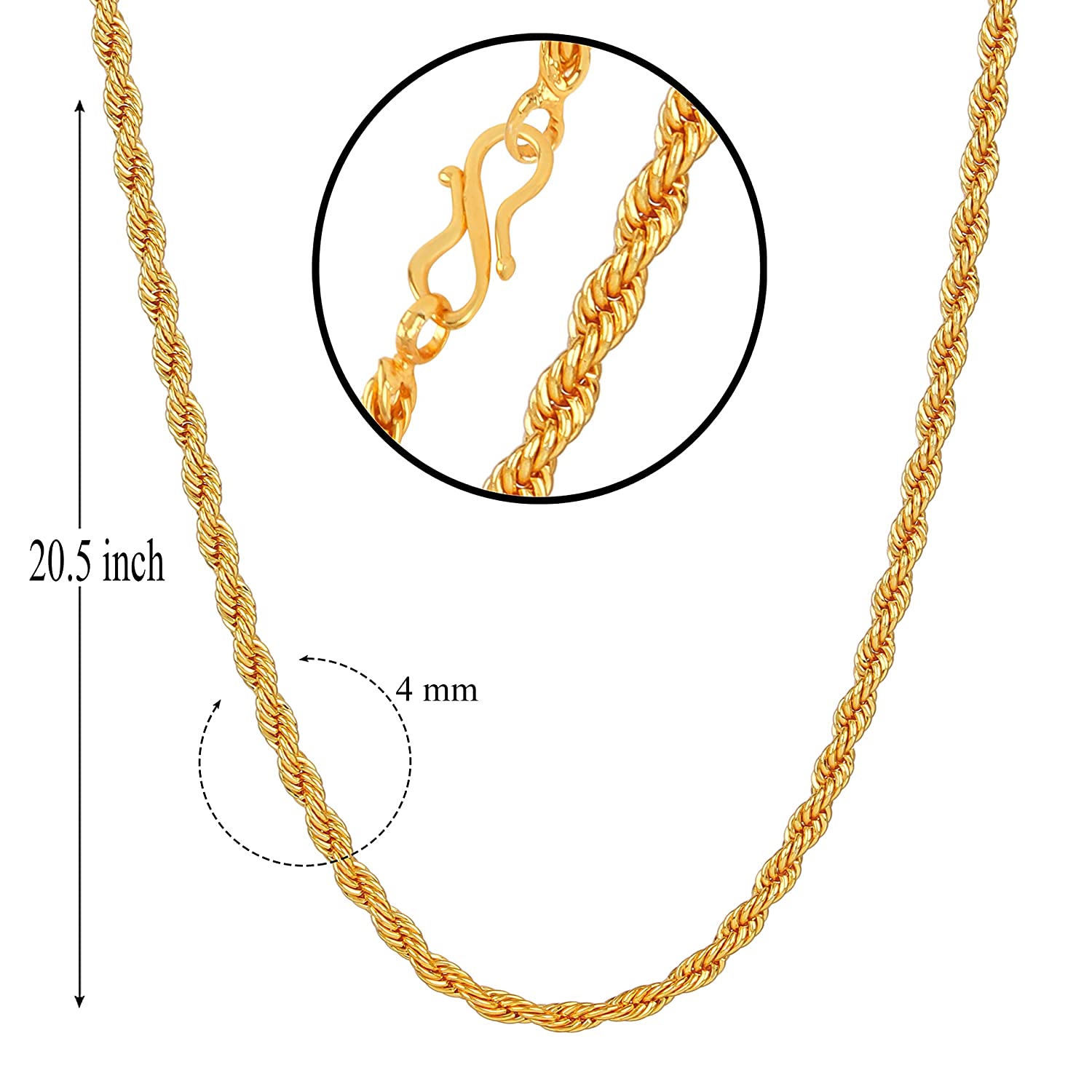 Gold-Polished Alloy Designer Chain - The Pari