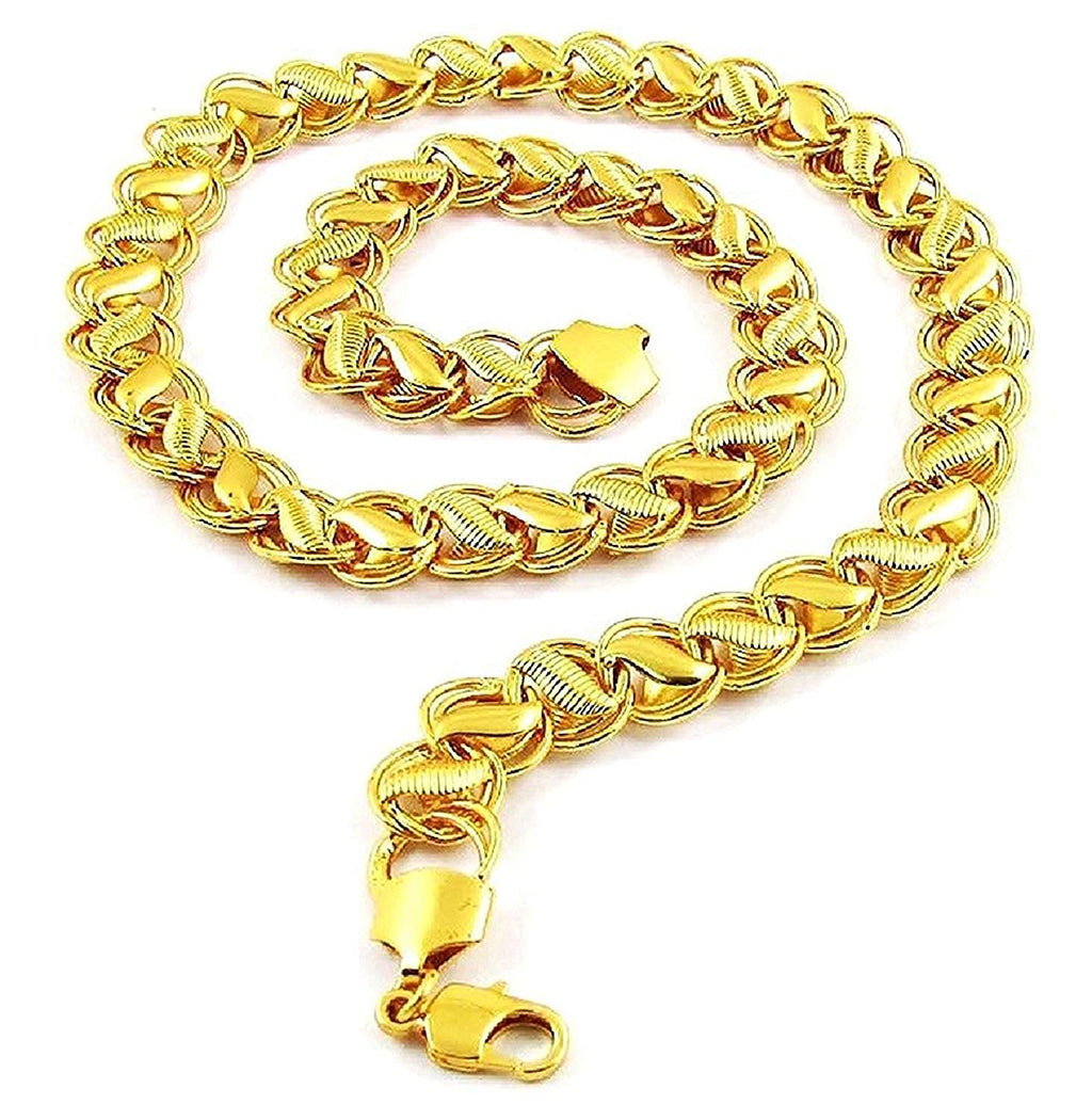 Gold-Polished Alloy Broad Look Chain - The Pari